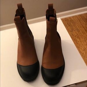 ANTONIO MELANI Tan and Black Ankle Boots